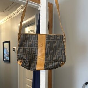 Fendi Brown and Tan Messenger Bag